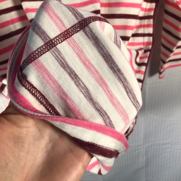 Talbots Tonal Stripe Side Panel Pullover Top LP - Picture 13 of 15